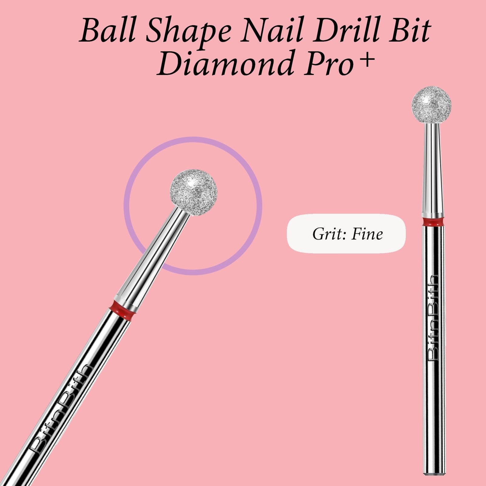 Ball Shape Diamond Nail Drill Bit 3/32″, Safety Cuticle Drill Bit Professiona…
