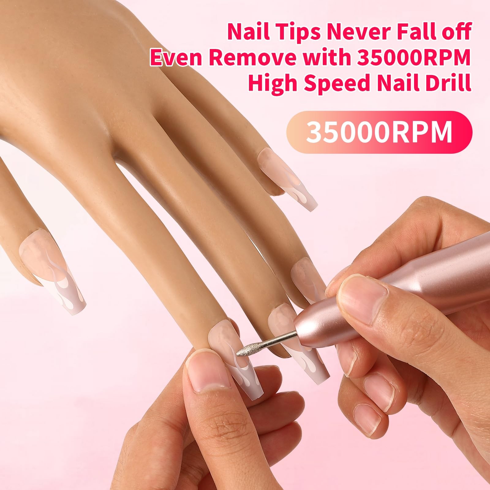 ALUROICE Practice Hand for Acrylic Nails – Nail Tips Won’t Fall off Bronze