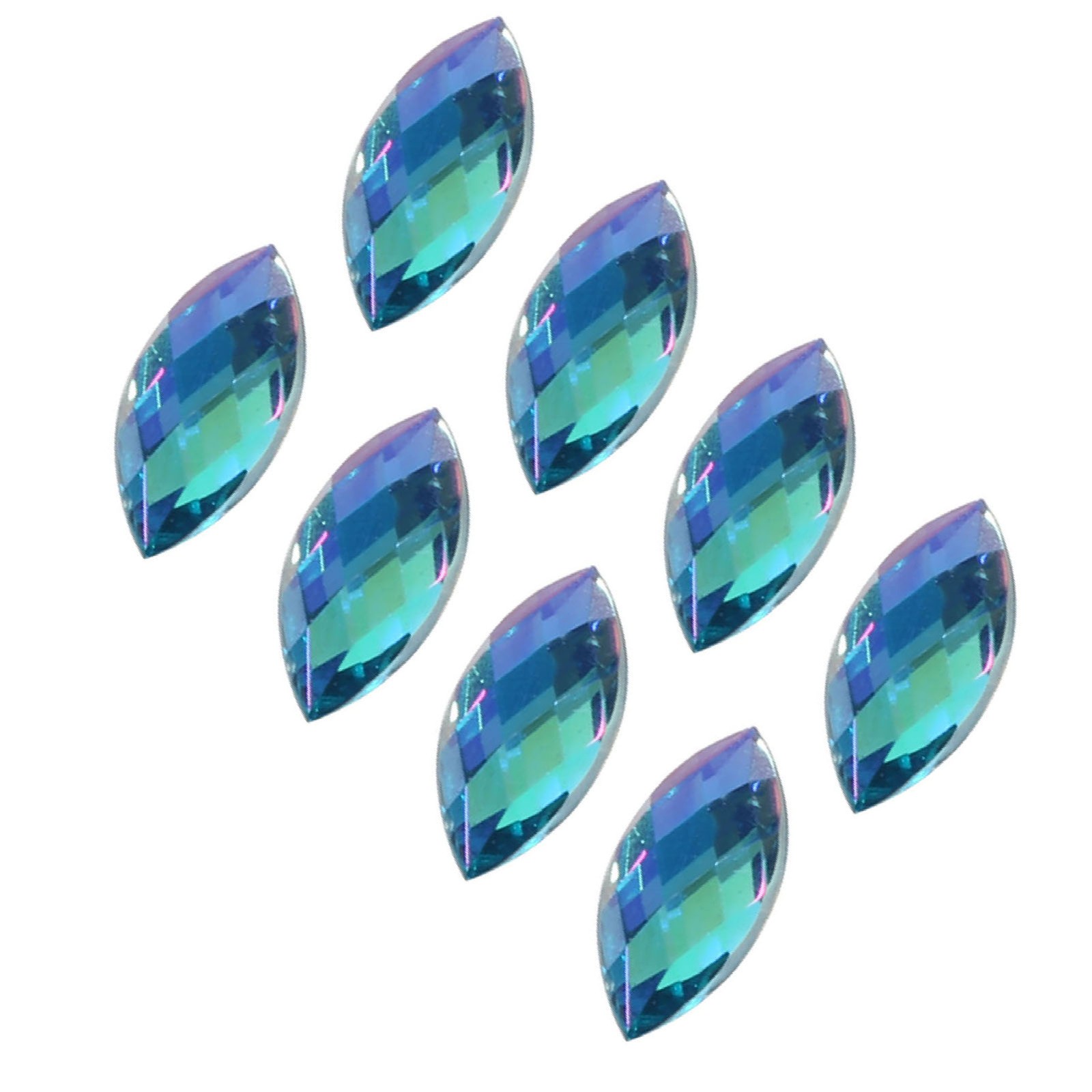 ¦Colorful Horse Eye Shape Acrylic Rhinestones Flat Back Art Accessories(Light
