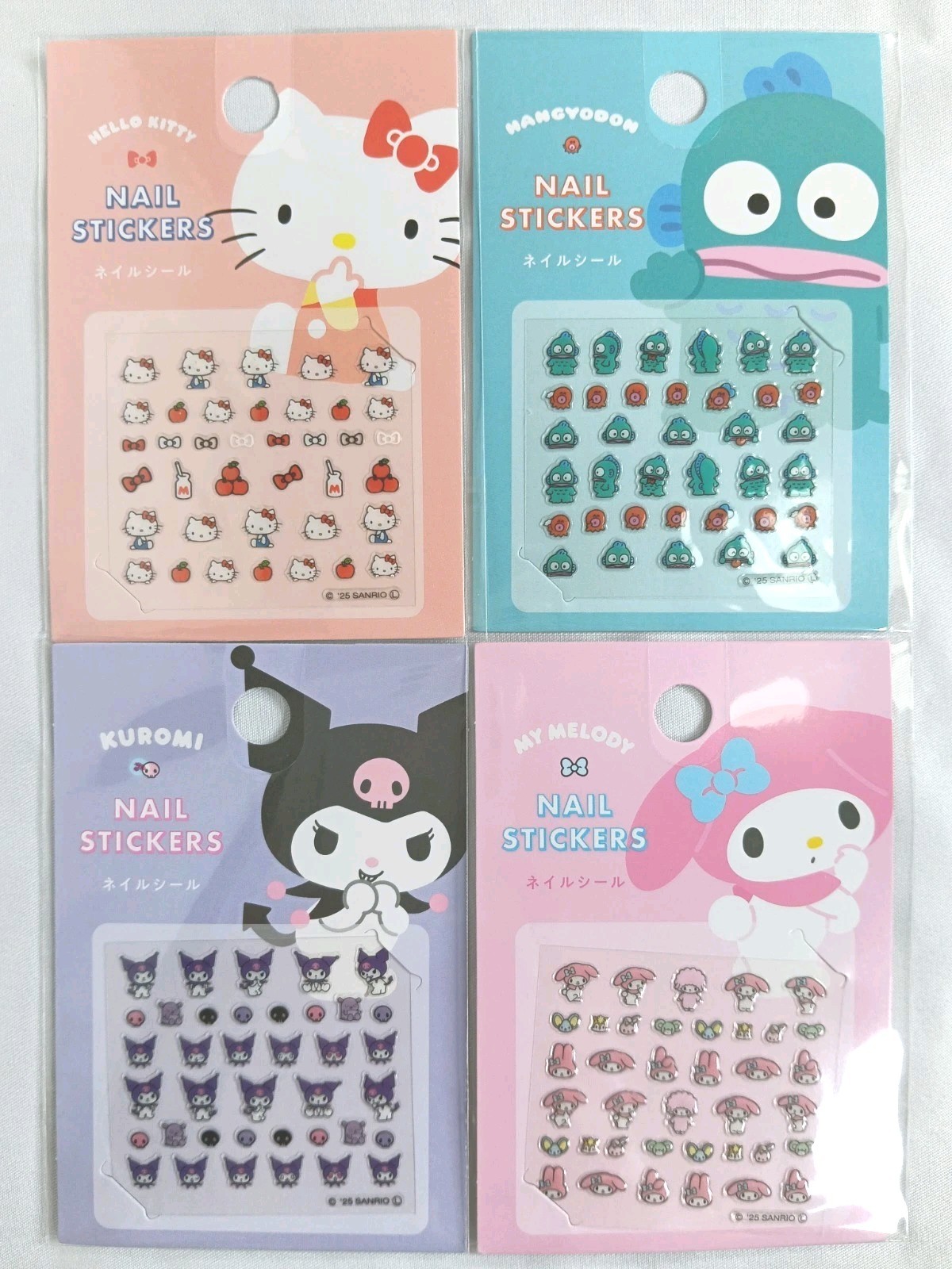 Hello Kitty Kuromi My Melody Hangyodon Nail Stickers Japan