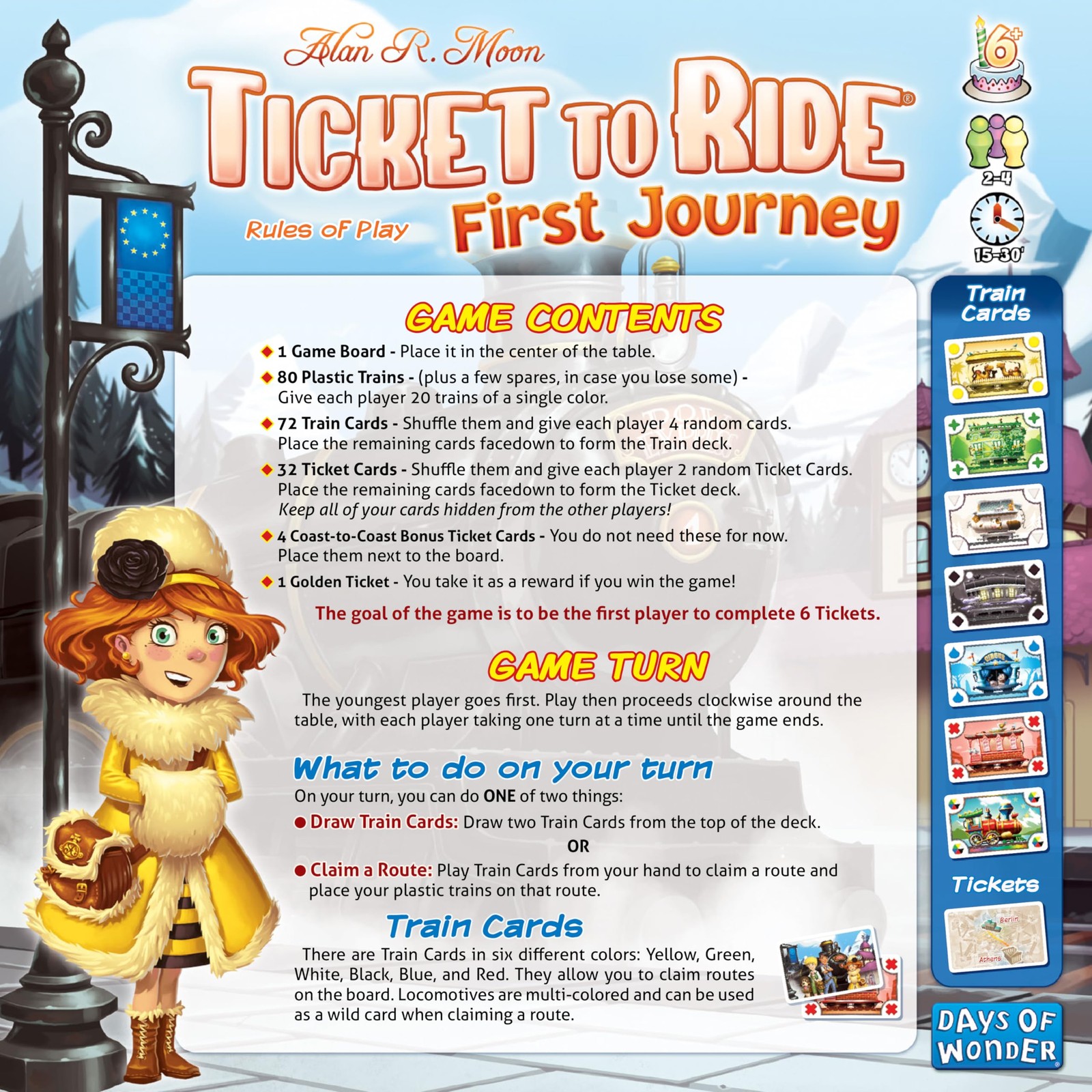 Asmodee Ticket to Ride Europe First Journey Board Game Junior Edition, Multi
