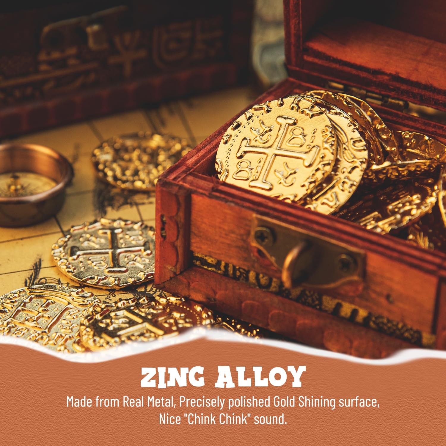 Prefdo Metal Pirate Coins, 35PCS X Large Gold Treasure Coin Set Small, 35pcs