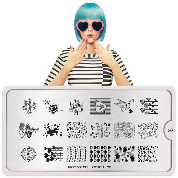 MoYou London Nail Stamping Plate – Festive 20 Valentine’s Day, Love