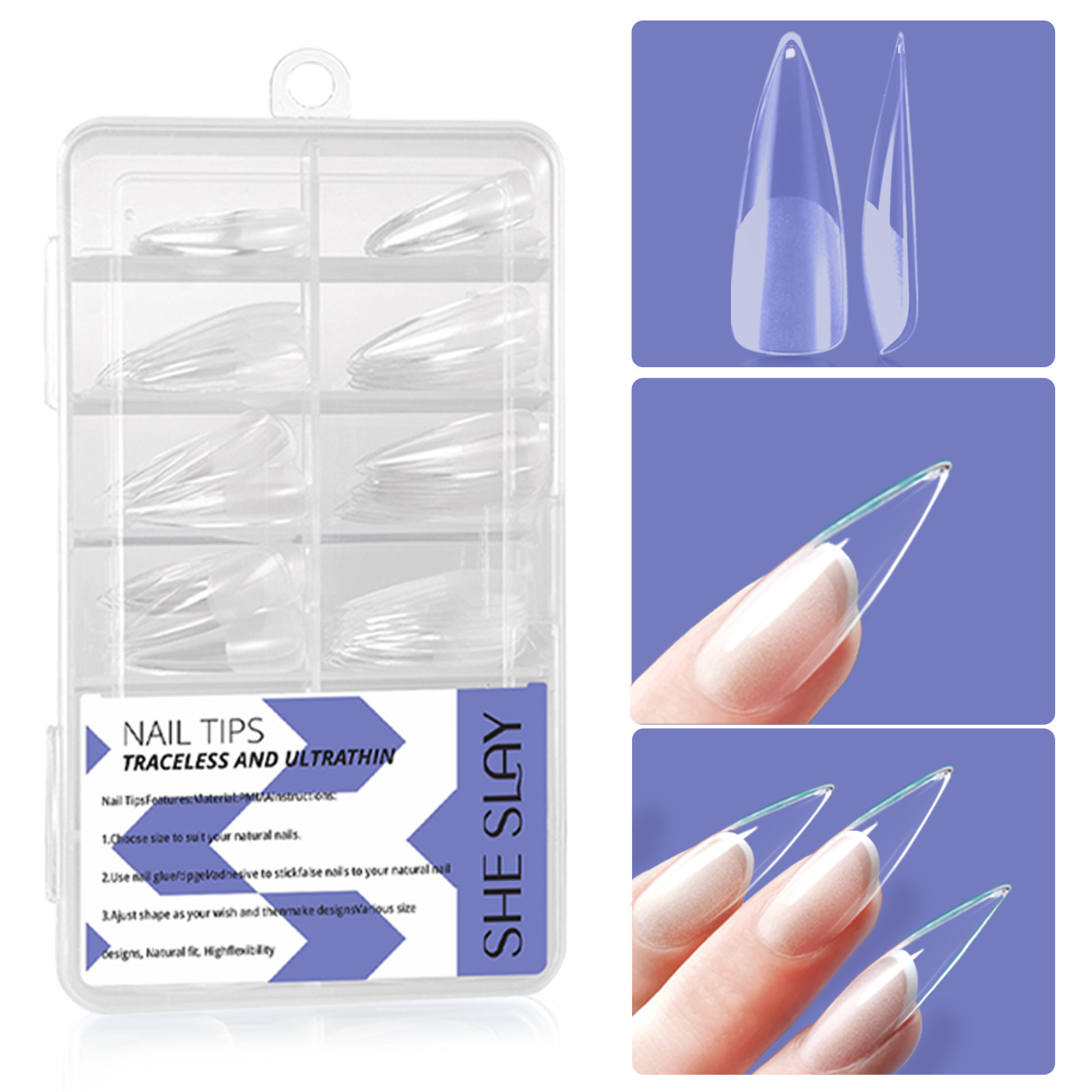 Gel X Nail Tips – Soft Gel Extensions for DIY Salon Nails | Stiletto