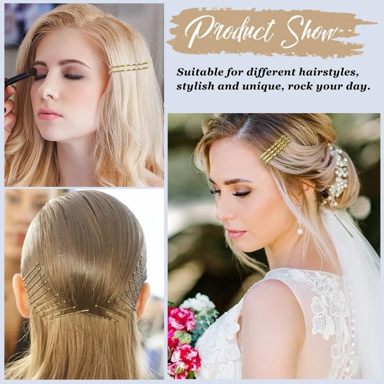 Blonde Bobby Pins, AITRAI 240pcs 2.2 1 Count (Pack of 240), Blonde-2.2 Inch