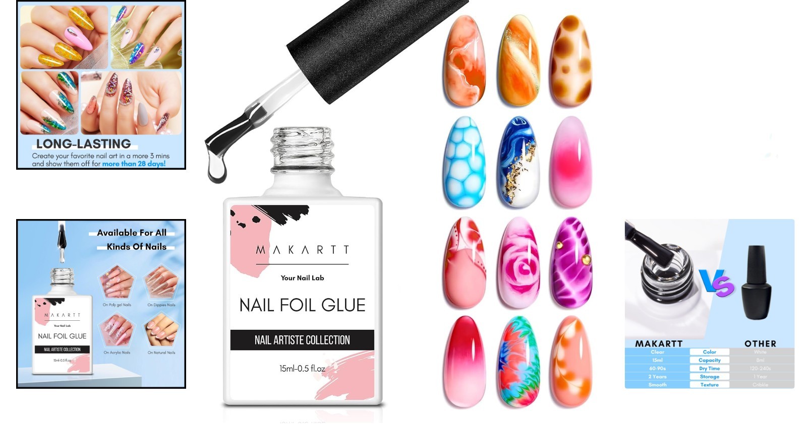 Professional Nail Foil Glue Gel – 15ML Strong Adhesion for Stunning Nail Art
