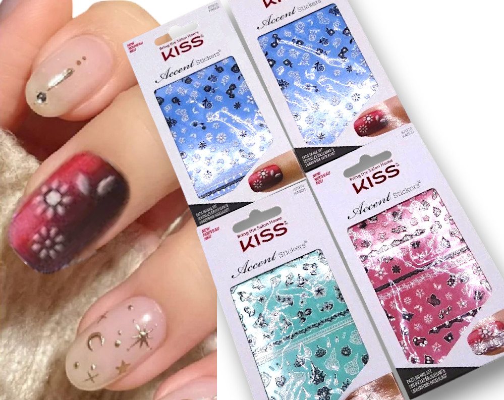 Kiss Accents Nail Jewelry Stickers SET OF 4