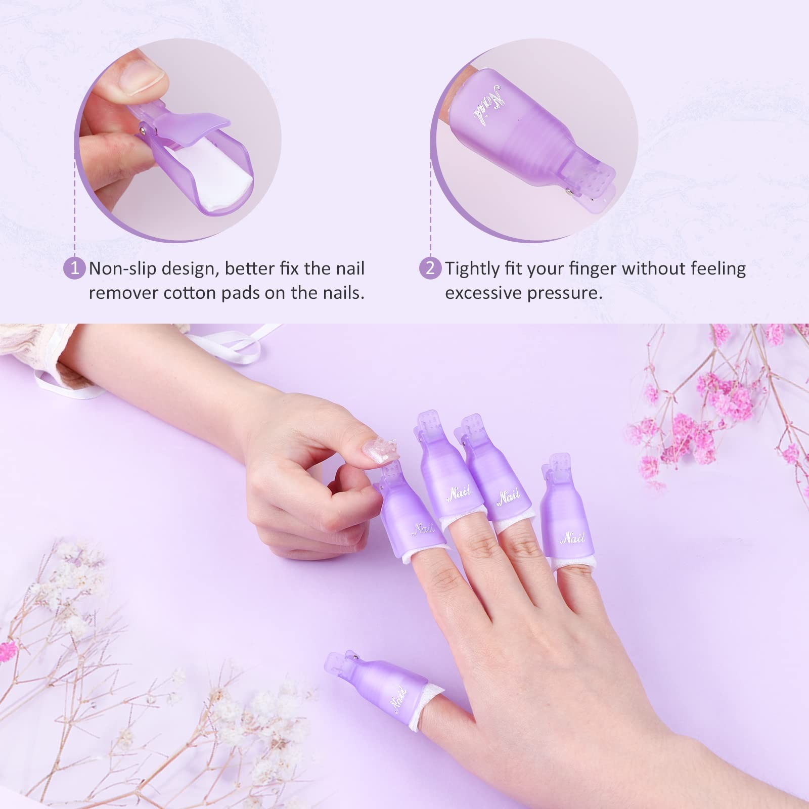 SAVILAND Gel Nail Polish Remover Kit: 250ml 8.45 fl.oz (Kit 2), Purple