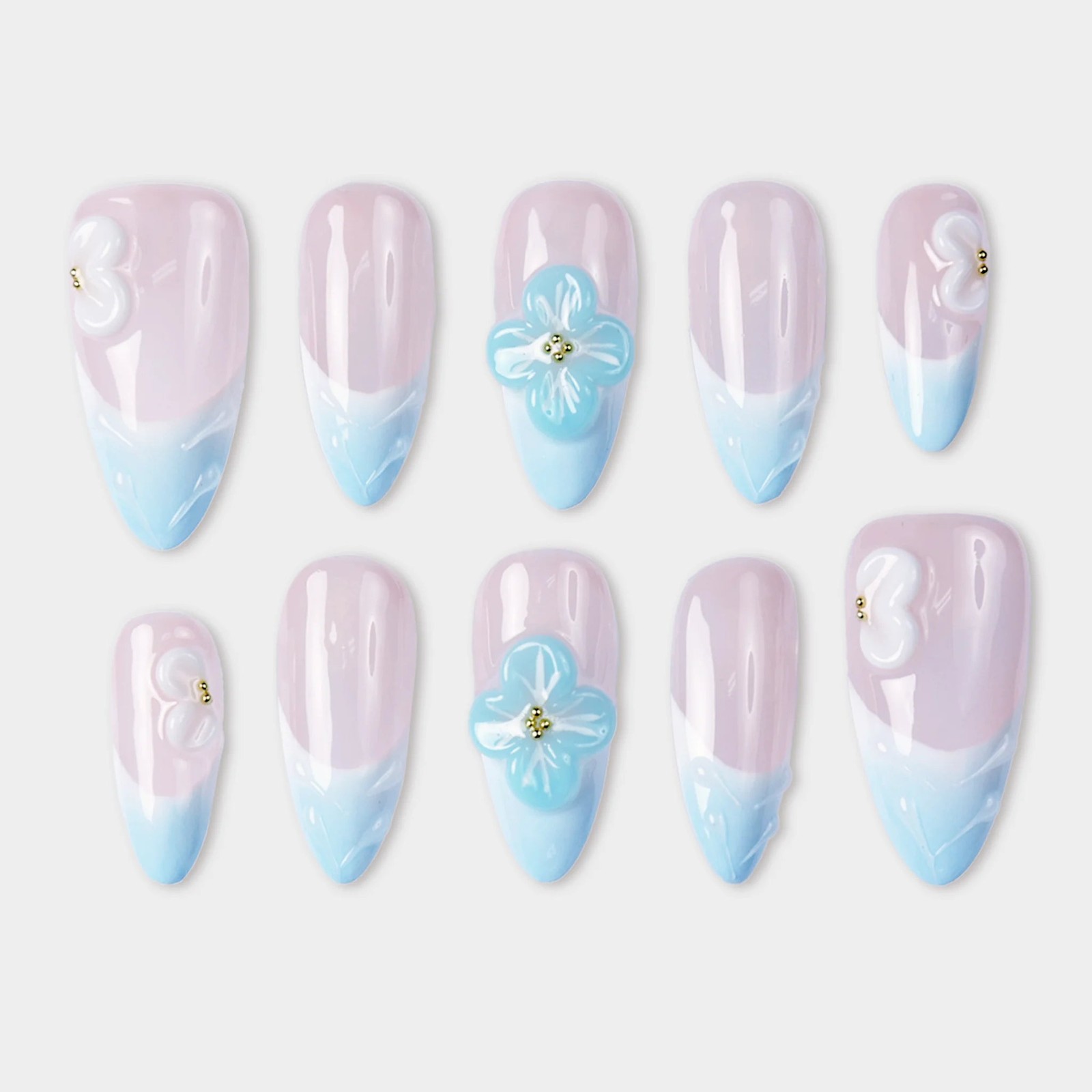 SIYOU Cloud Drift Almond Press-On Nails 10pc