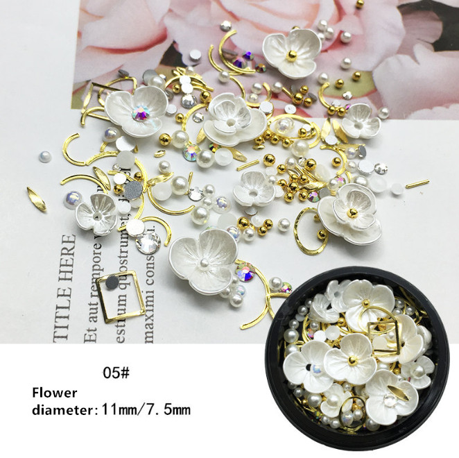 Nail Art 3D Rose Flower Rhinestones Jewelry Gems Mix Nail Art Decoration Glitter