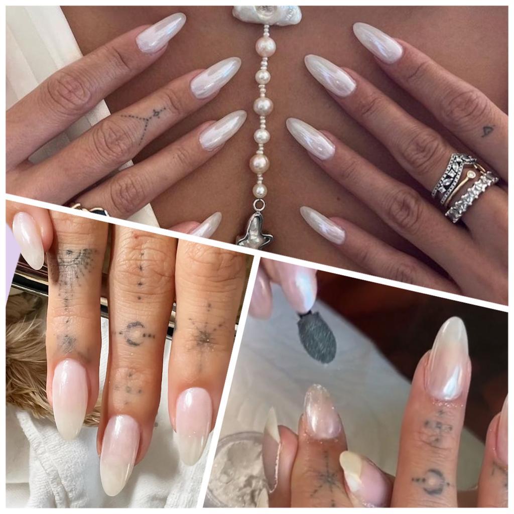 Translucent White Nail Shimmer Pearl Chrome Powder Mirror Effect Glazed Donut UK