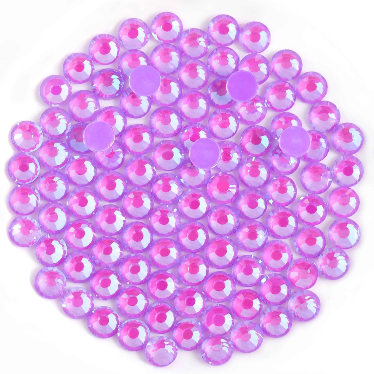 Flat Back Crystal Rhinestones Round Gems Purple Nail Art Rhinestones SS12 Size
