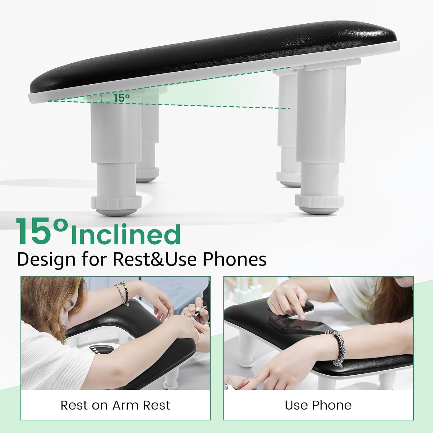 Big Arm Rest for Nails Tech: 2Nd Generation U-Shaped Manicure Nail Rest Stand He
