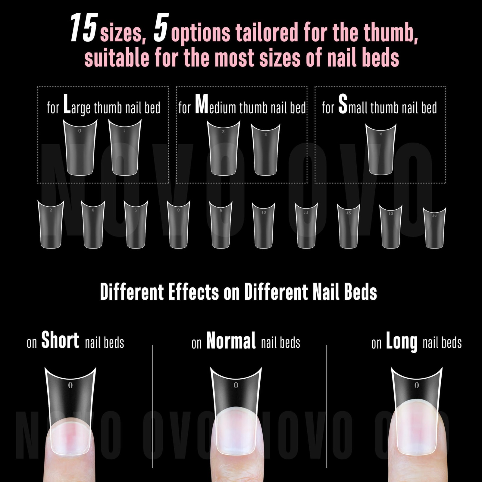 NOVO OVO Halloween Medium, duck nails medium extra thick with moon curve 150