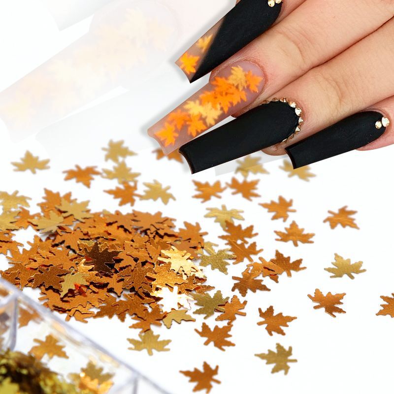 Maple Leaf Sequins Resin – Pumpkin Fall Tumbler Glitter DIY Resin Nail Art Decor