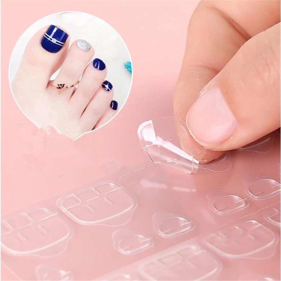 5 Sheets Toe Nail Jelly Glue Stickers Transparent Double Sided Artificial Gel