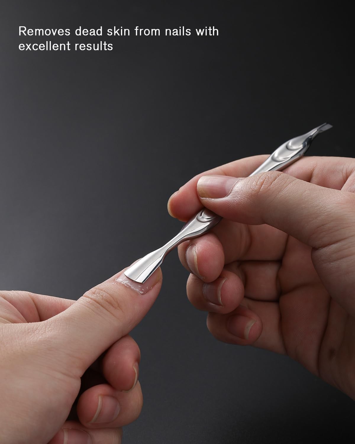 Cuticle Pusher with Fork, 2-in-1 Cuticle Trimmer Nail Care Tool,