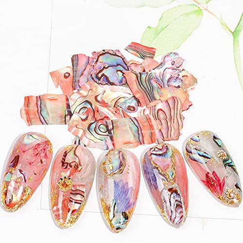 Abalone Seashell Slices, 3D Nail Art Glitter Sequins Irregular Thin Flakes