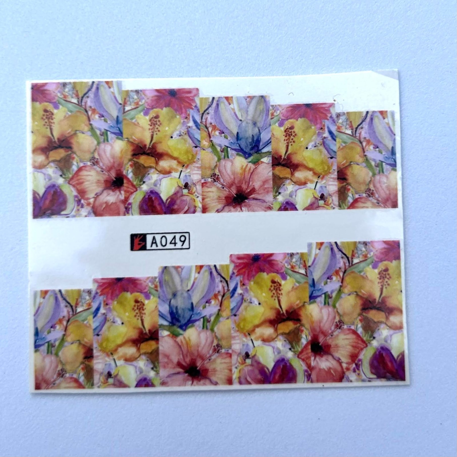 Nail Sticker Soak In Water Flower Roses Poppy Tulip Lily Sunflower