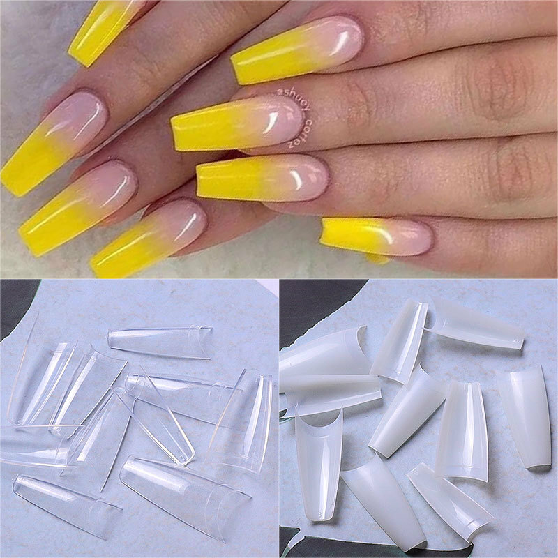 500 Pcs T-shaped False Nail Tips Half French Acrylic False Nails Nail Art Decor