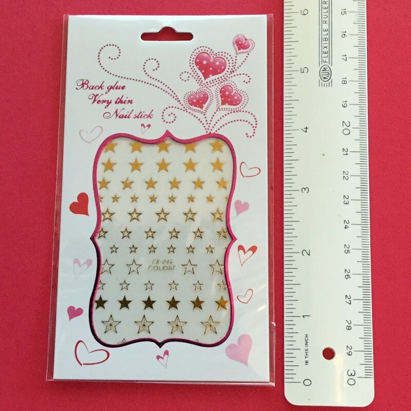 Pentagram Gold Solid & Hollow Star Perfect 3D Art Nail Sticker CB046 (4 Colors)