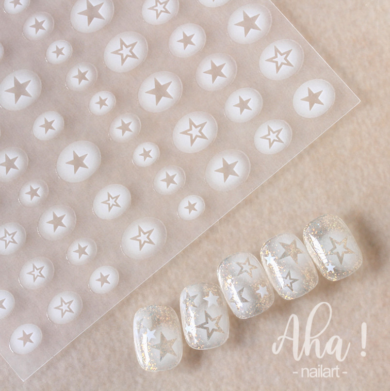 Butterfly Nail Art Stickers Decals Translucent Star Heart Self-Adhesive NH19