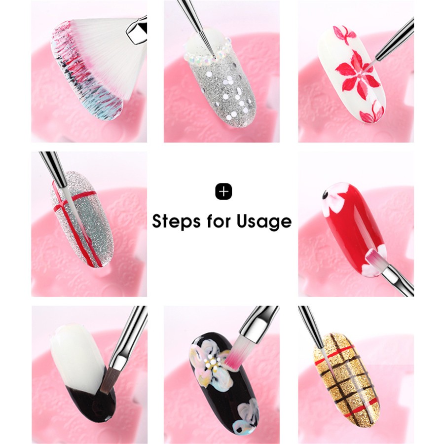 20 Pcs Nail Art Gel Design Pen Painting Polish Brush Dotting Drawing Tools Set
