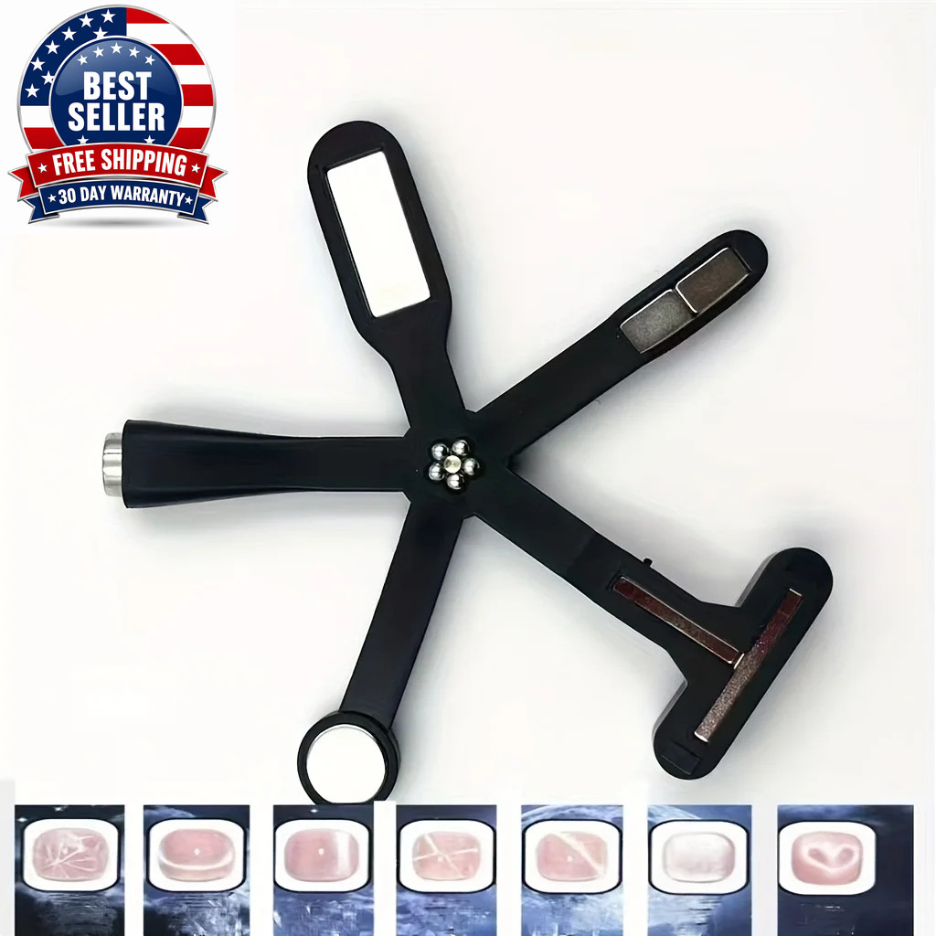 6In1 Nail Magnet 3D Cat Eye Effect Side Light Half Moon Daisy Flower French Nail