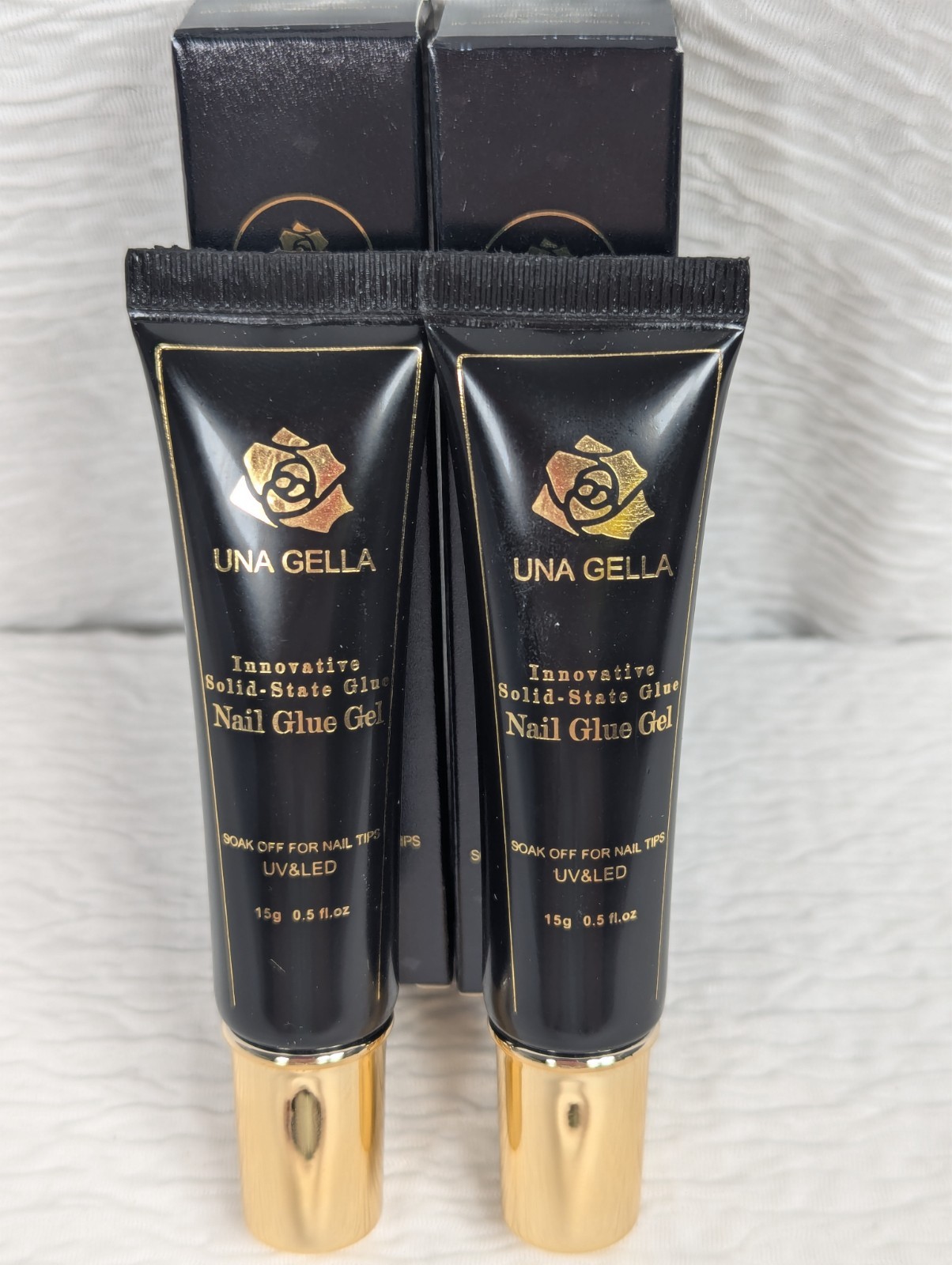 UNA GELLA – Soft Gel Nail Tips Glue – Solid State Soak off – 2 Pack