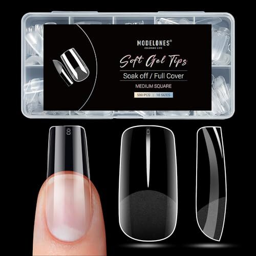 Medium Square Nail Tips – 500Pcs Pre-shaped Half C3-Medium Square-Half Matte