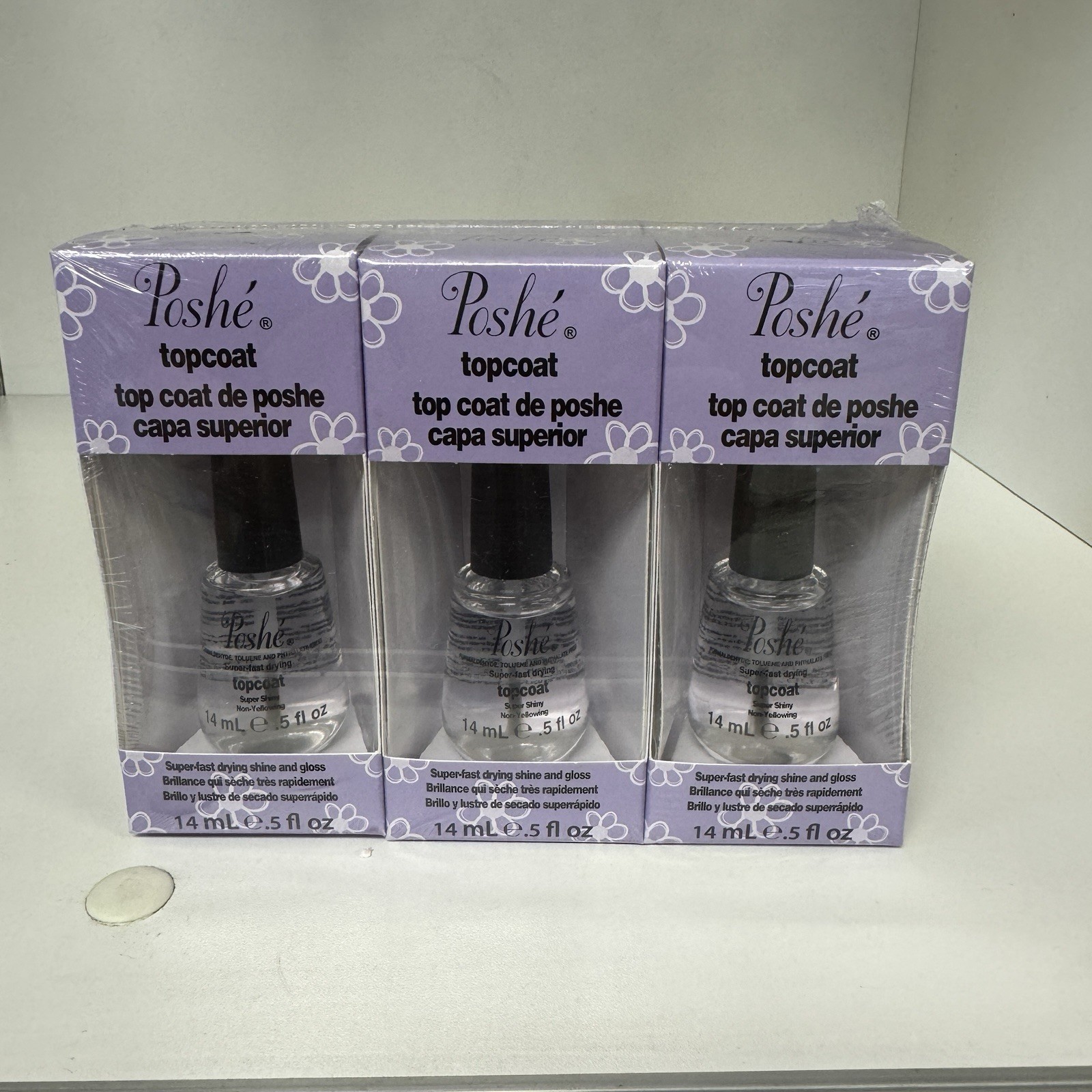 Poshe Fast Drying Top Coat 1/2 Oz Pack Of 6