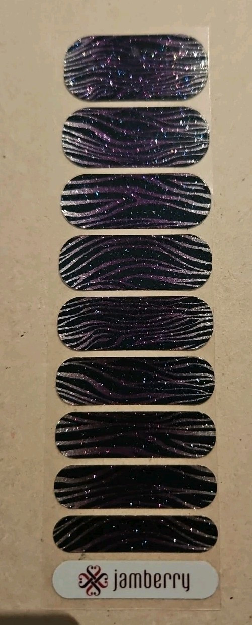 JAMBERRY ZEBRA DIVA HALF SHEET NAIL WRAP RETIRED GGG FEBRUARY 2017