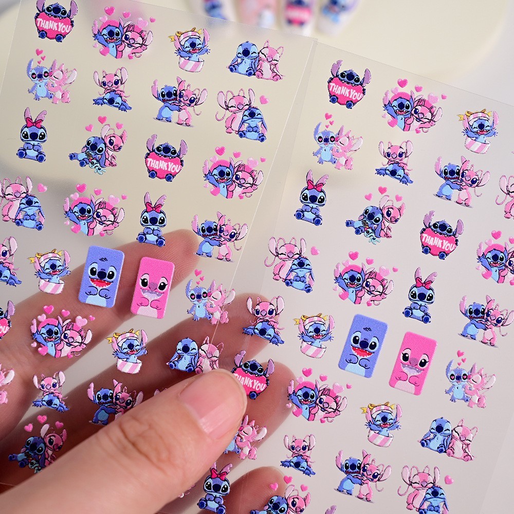 Two Sheets 5D Anime Kawaii Sanrio Cartoon Nail Stickers Adhesive NH20