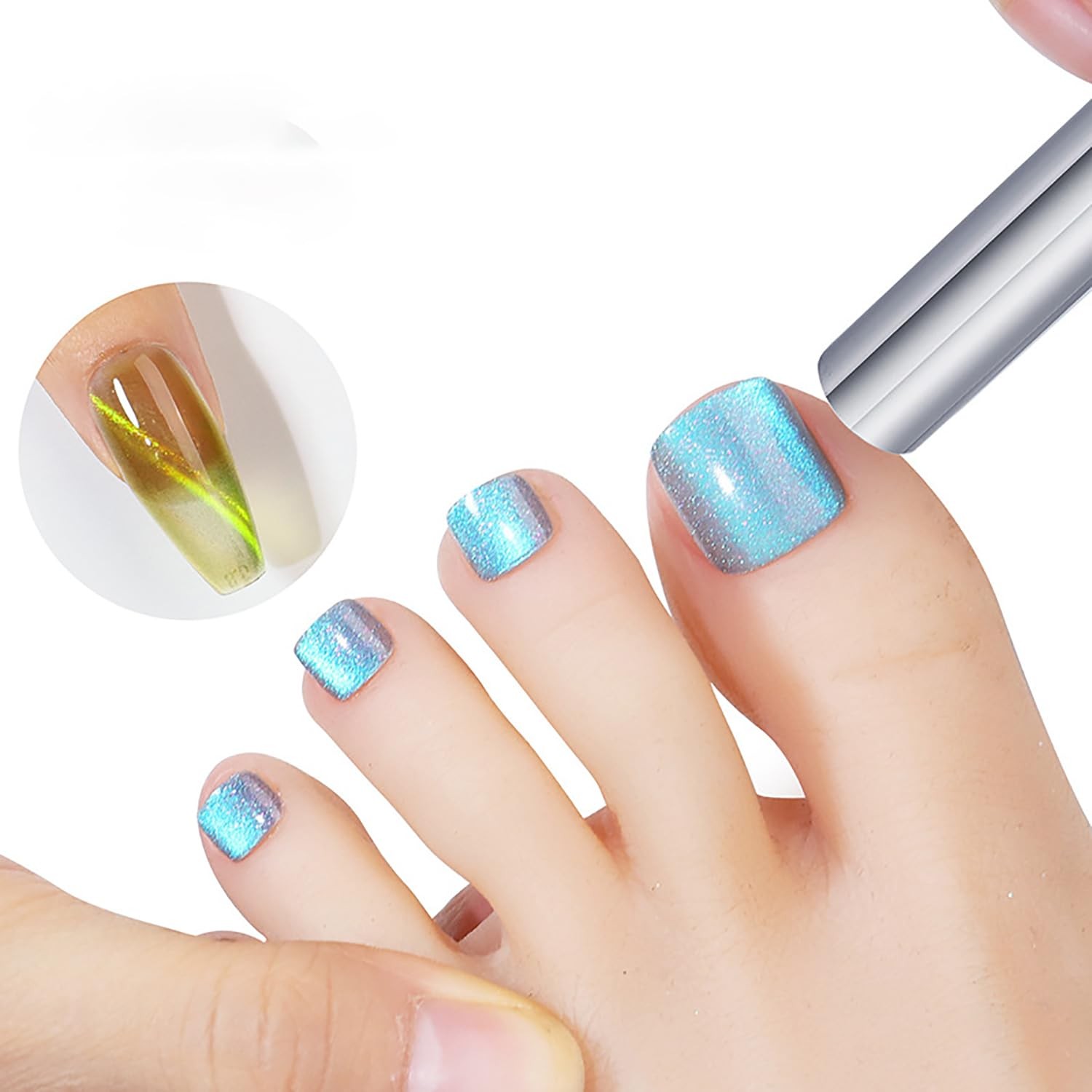 1 Piece Cat Eye Magnet for Nails Double-Ended Strong Nail Magnet Stick for Ca…