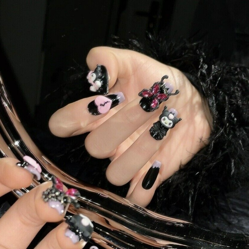 Goth Kuromi Artisan Press On Nails