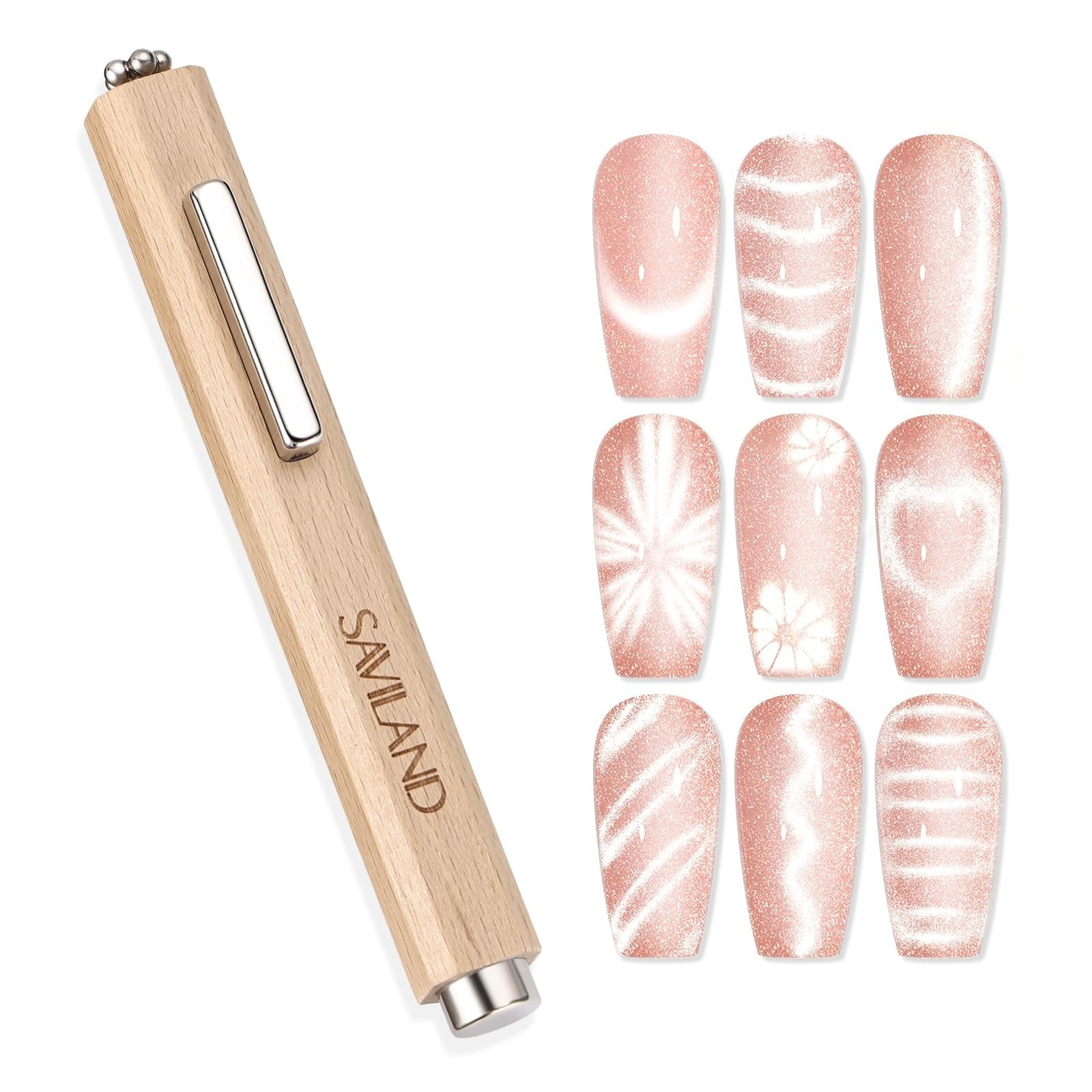 SAVILAND Cat Eye Nail Magnet Set 2024 – 5 in 1 Magnetic Tool