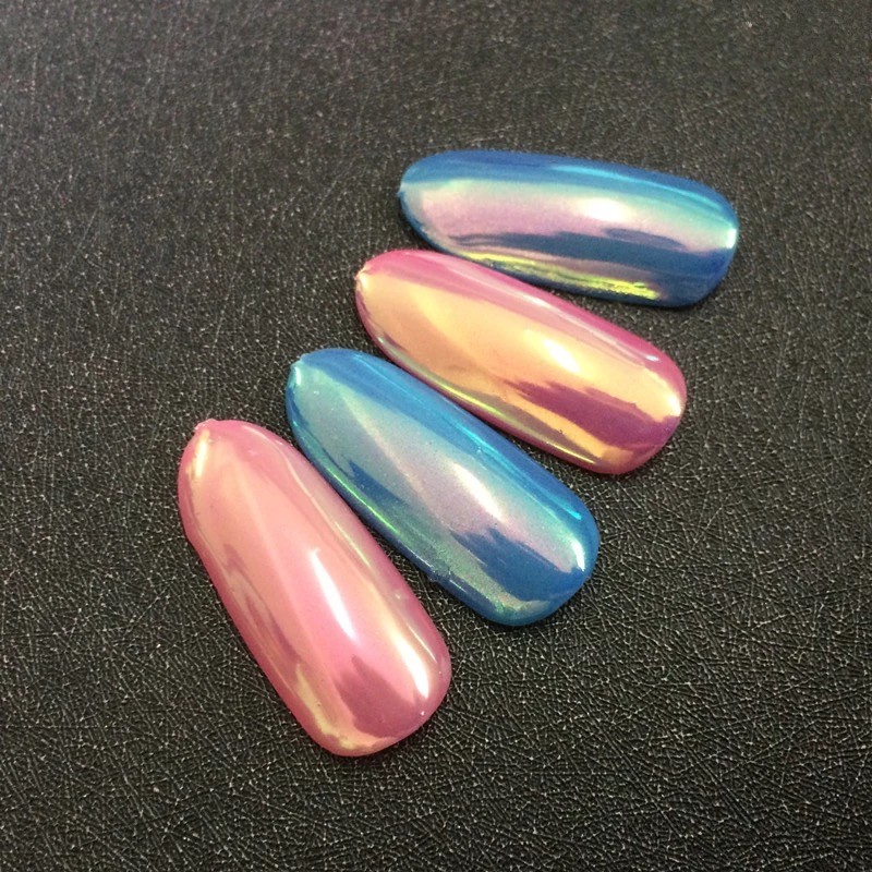 Aurora Unicorn Nail Powder 10ml Large Pot Rainbow Chrome Pigment Nails Salon UK
