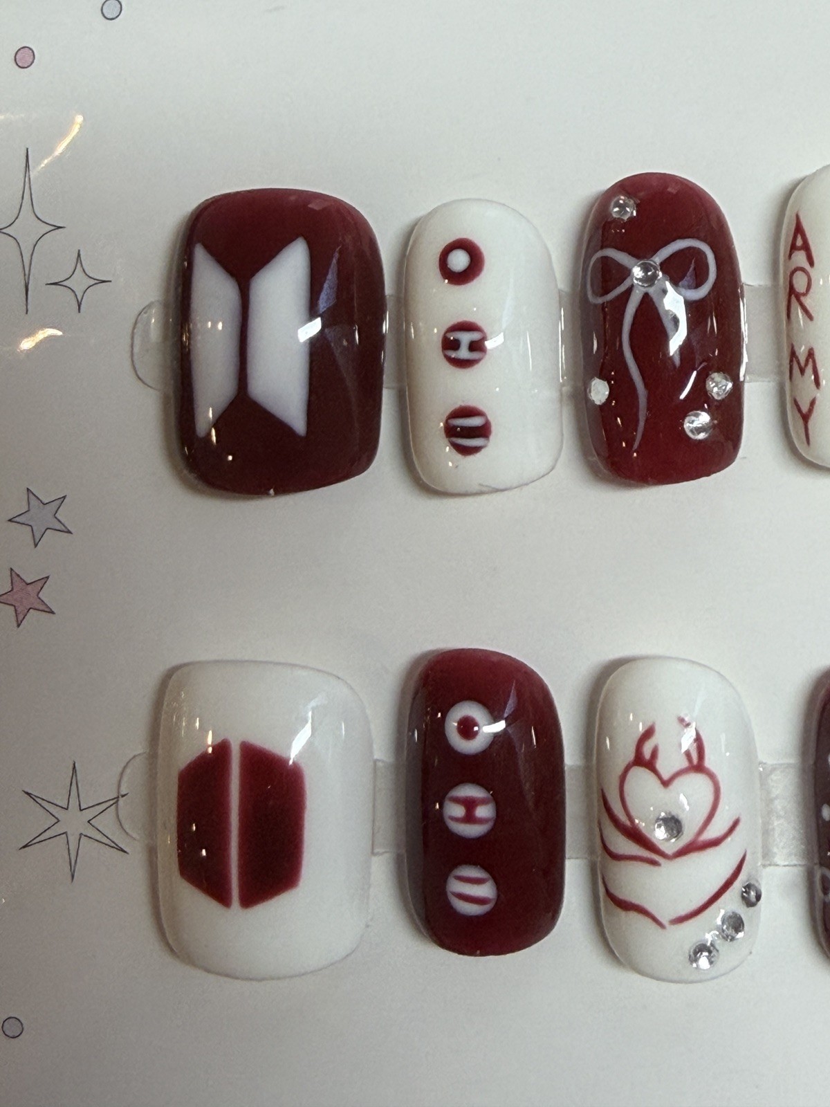BTS Arirang World Tour Press On Nails size Small – Short Jungkook RM suga