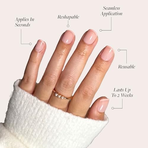 Press On Nails – French Peach | Super Short Round Fake Nails 2-French Peach