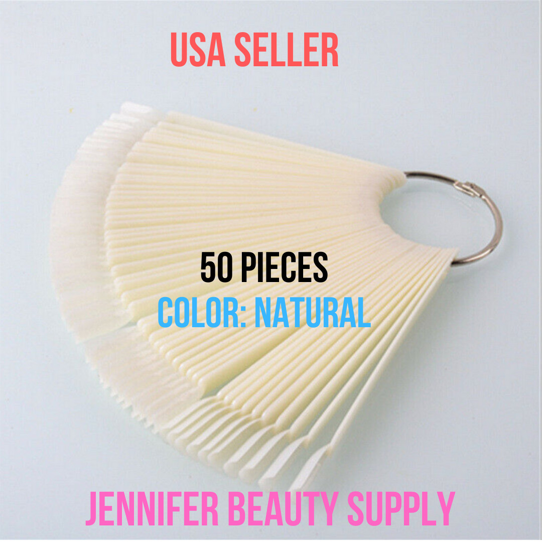 50 PCS FALSE DISPLAY NAIL ART SWATCH FAN WHEEL POLISH PRACTICE COLOR | US SELLER