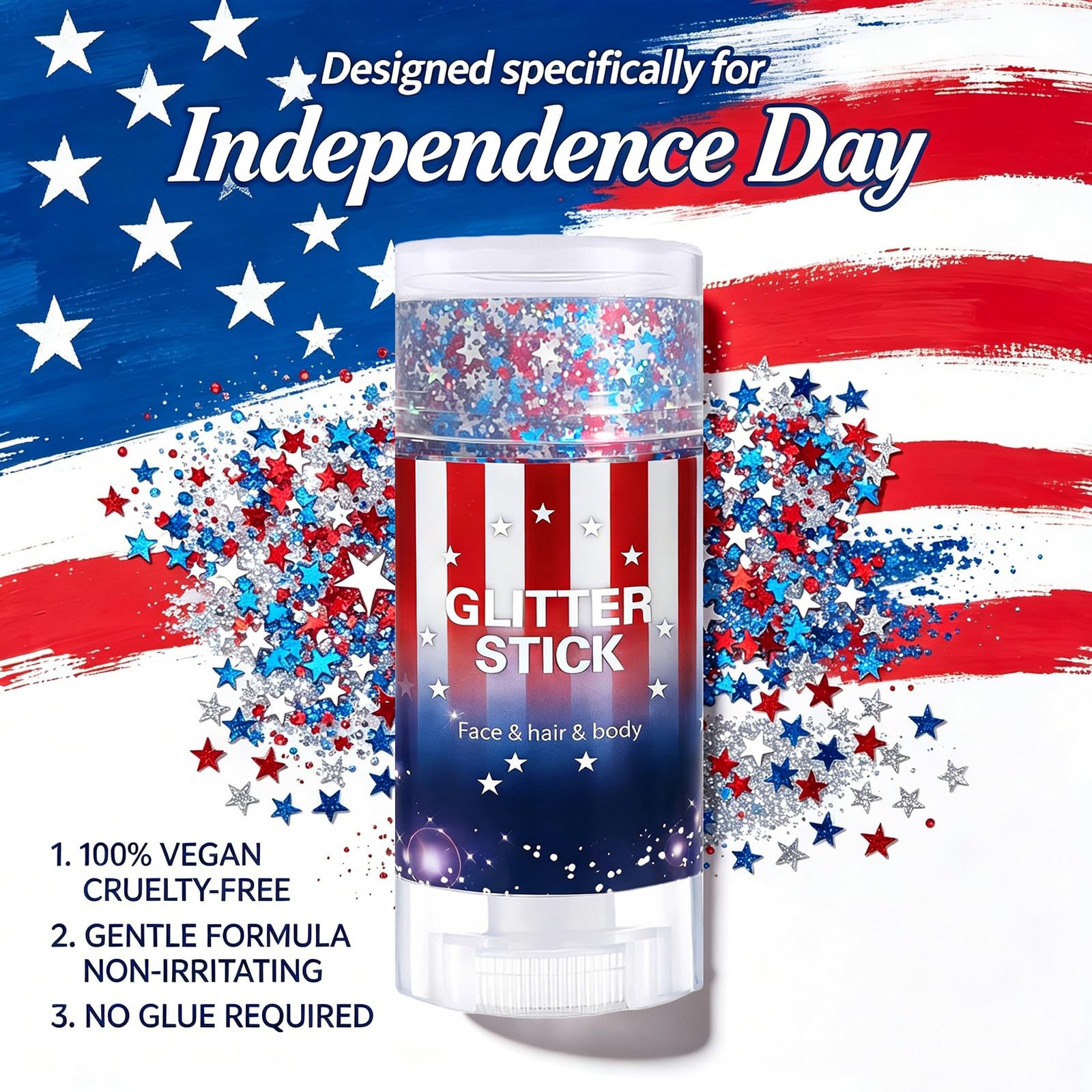 Patriotic Body Glitter Stick,4Th of July Outfits and Accessories,250Th Anniversa