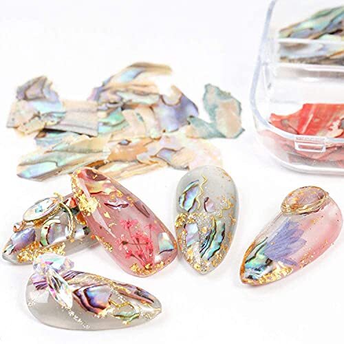 Abalone Seashell Slices, 3D Nail Art Glitter Sequins Irregular Thin Flakes