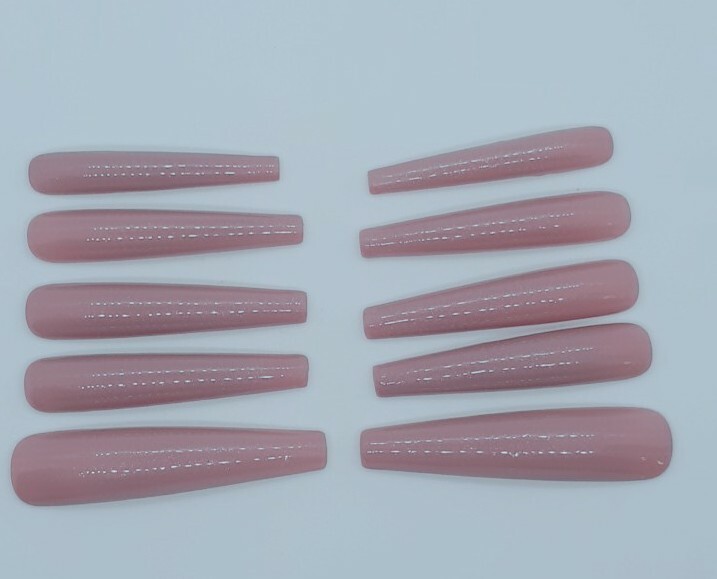 XXXL (3xl) Super Long Extendo Nude Brown Natural Nails-Clearance