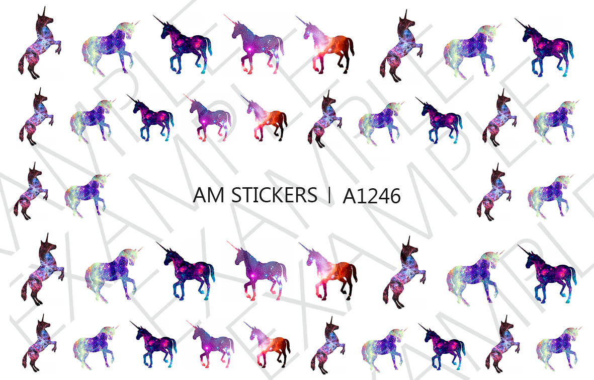 Galaxy Unicorn Nail Art Stickers Transfers Decals Set of 40 – A1246