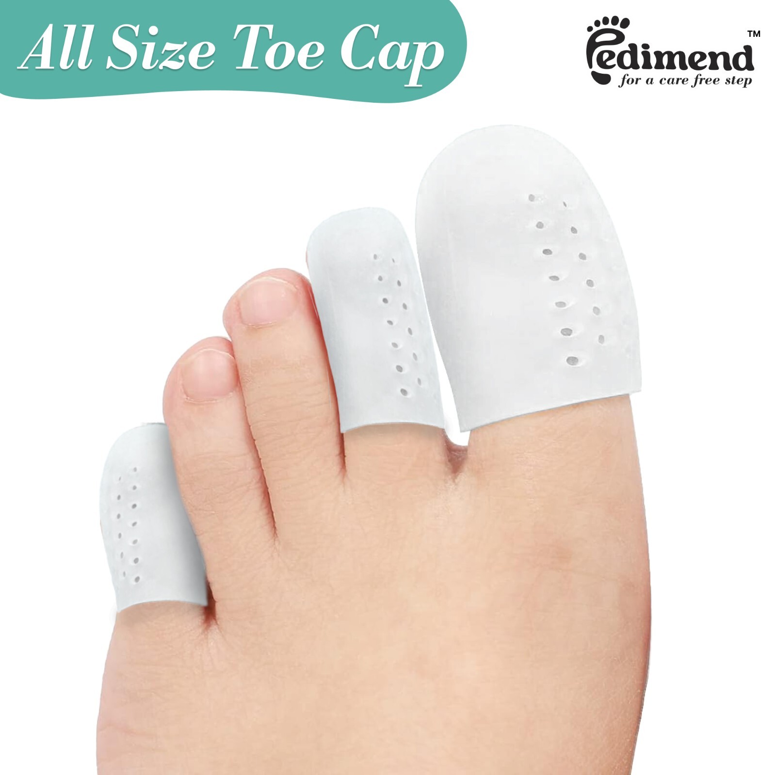 Silicone Toe Caps Breathable Big Toe Protector Prevents Corn Blisters Size S/M/L