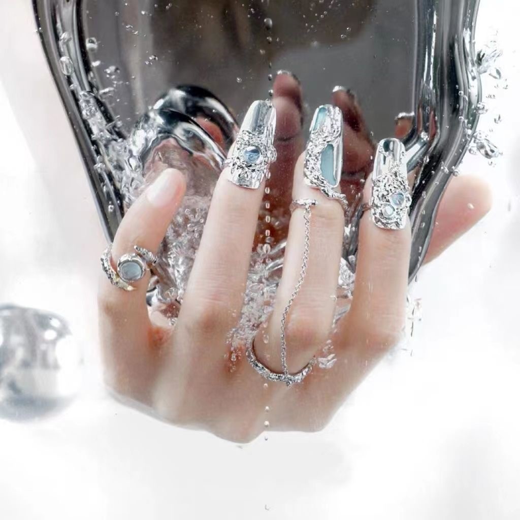 10pcs Reusable Press On Nail Ring Cover Fine Craft Portable Mix Match Nail Rings