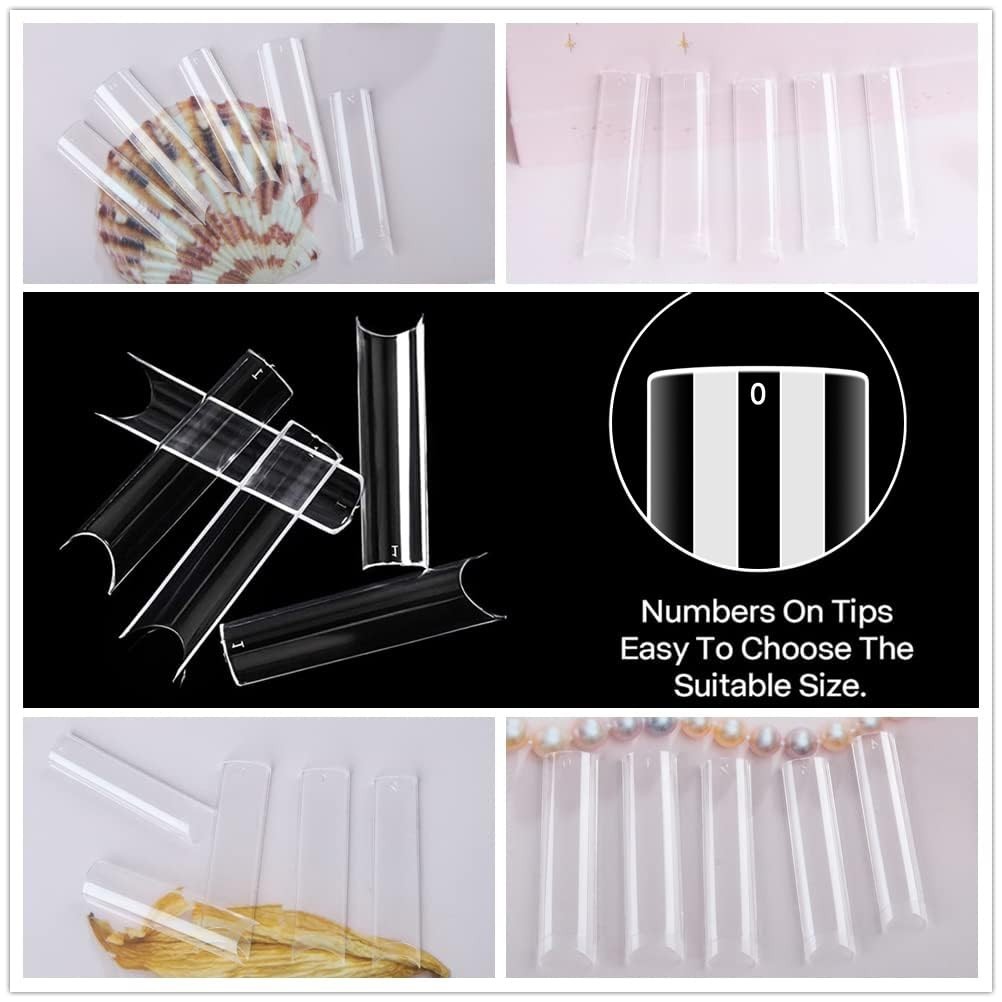Nail Tips Square XXL Tips 120 PCS No C Curve Gel Tips Extra Long Square Straight