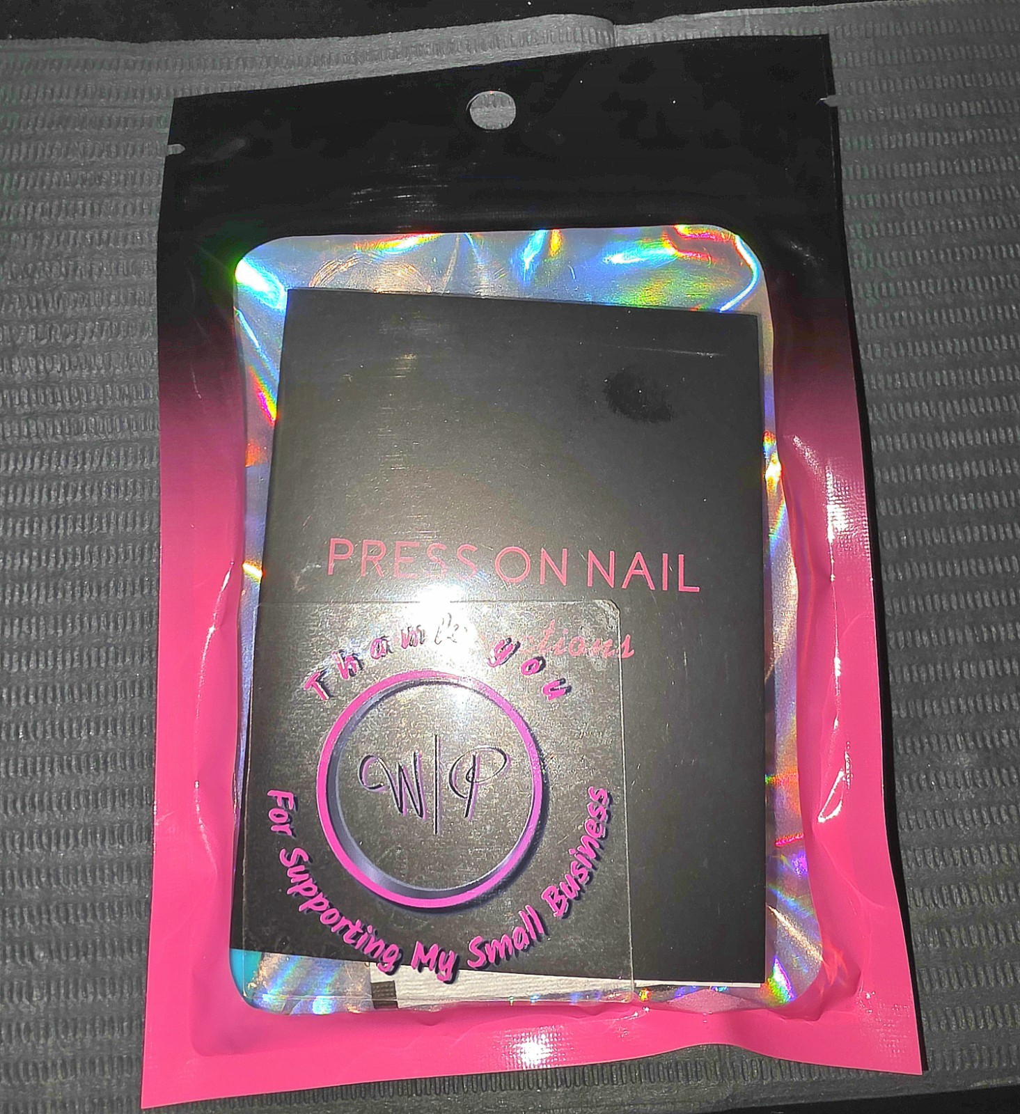 New Reusable Handmade Black Silver Cat Eye Press On Nails – Medium Almond 24pcs