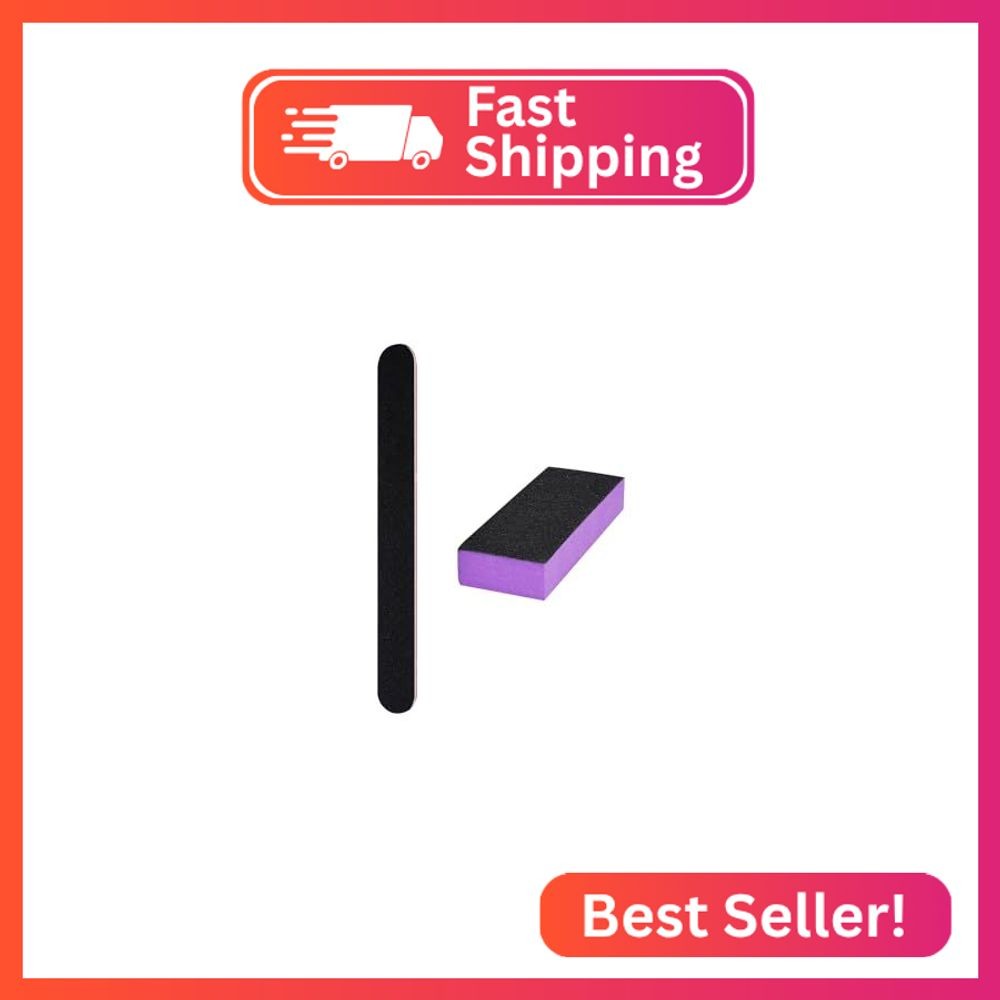 LNAUJS Nail File and Thin Buffer Block, 100/180 Grit, Professional Manicure Tool