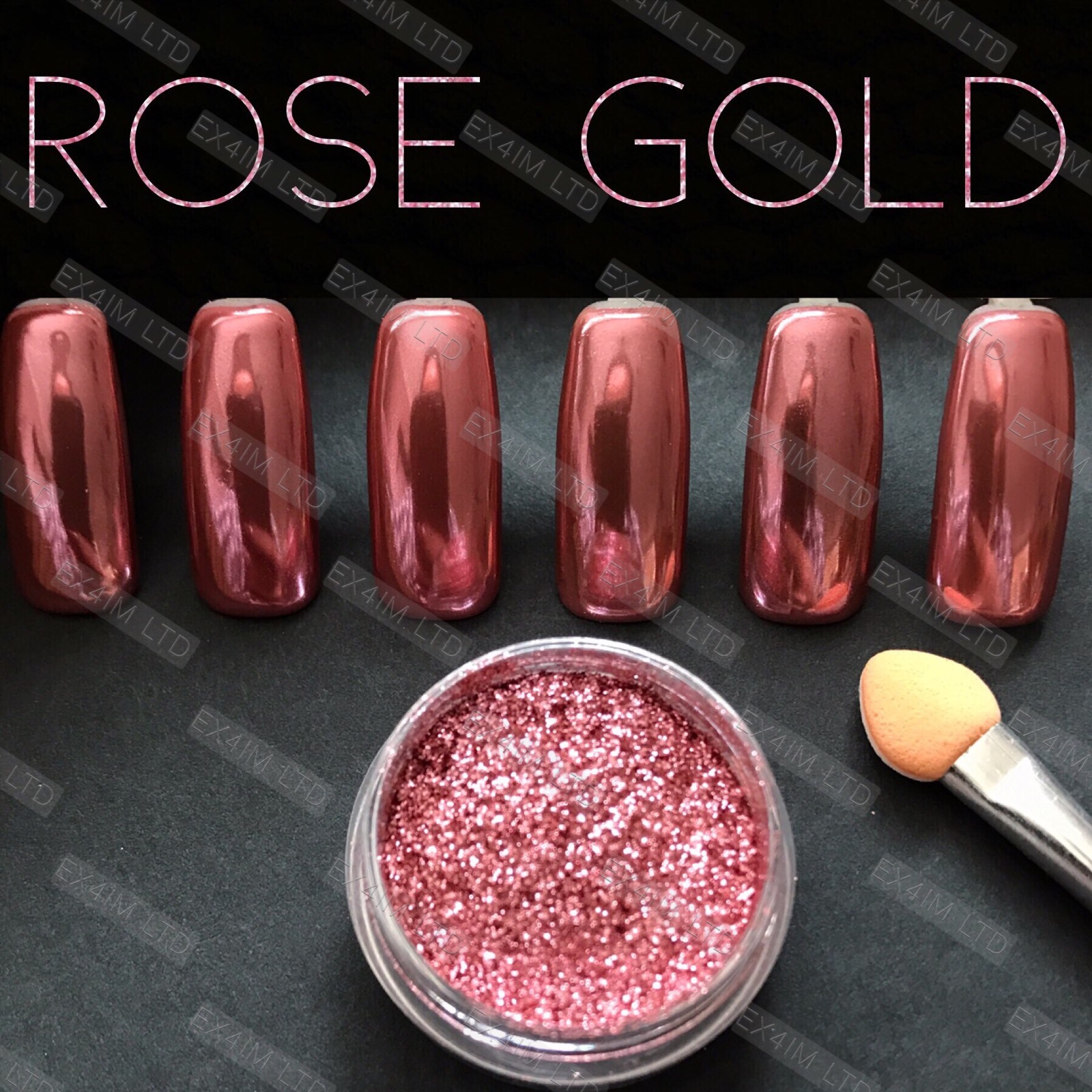 Rose Gold Mirror Nail Powder 100% Real Chrome Effect Pigment Metallic Shine UK